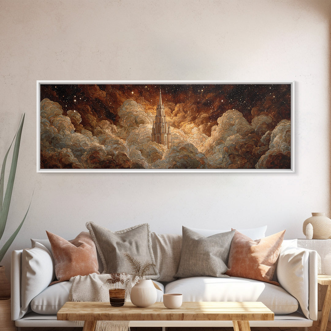 Weeping Angel Statue Canvas Print, Gothic Art, Dark Art, Living Room Decor, Fine Art, Gothic, Textured Painting, GOT-3x1-24