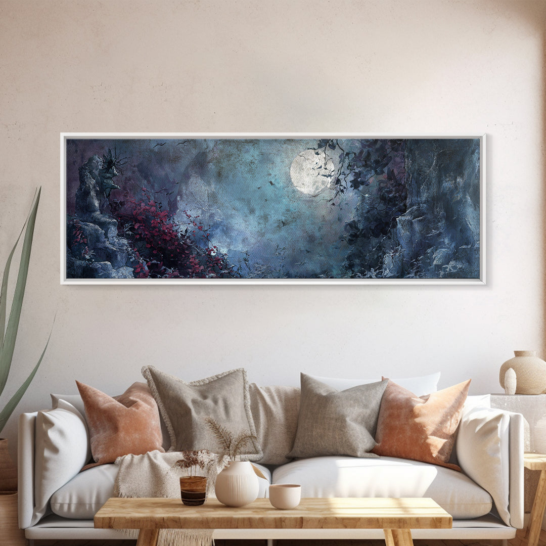 Gothic Mermaid by Dark Rocks Canvas Print, Gothic Art, Canvas Painting, Living Room Decor, Oil Painting, Gothic, Fine Art Print, GOT-3x1-85