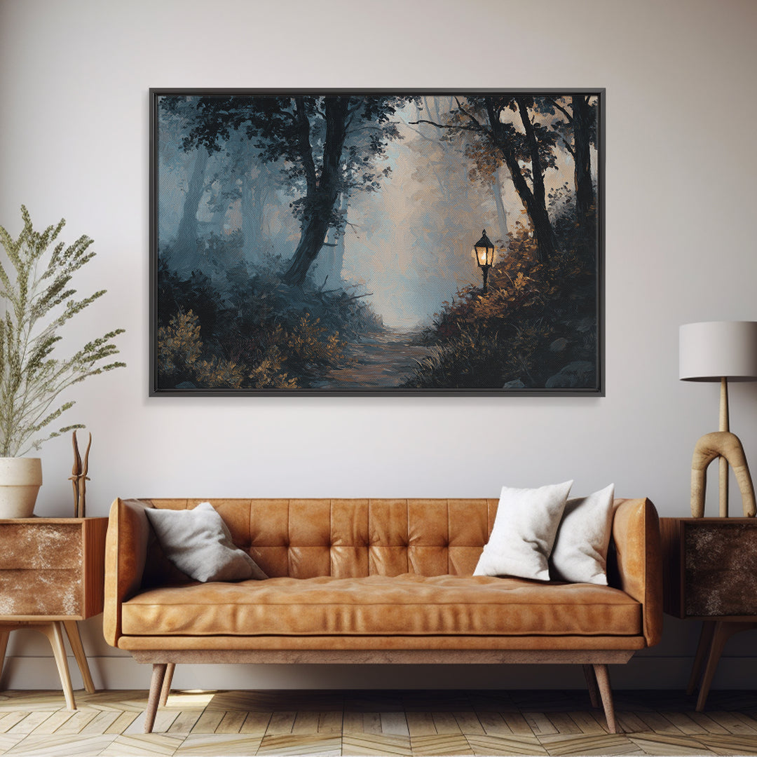 Haunted Forest Path Framed Canvas Print, Gothic Art, Room Decor, Living Room Decor, Fine Art, Gothic, Printable Wall Art, GOT-3x2-47