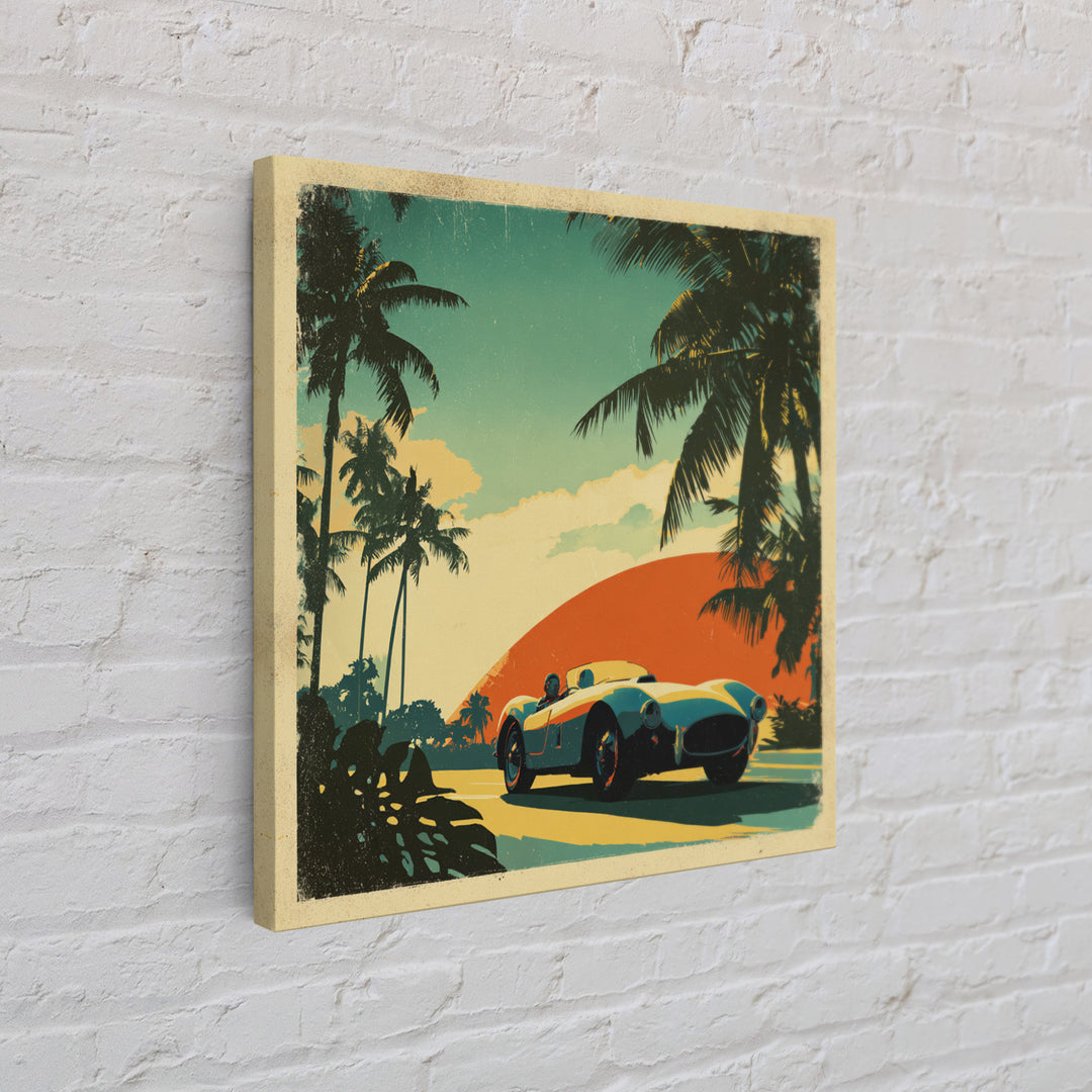 Retro Racing Car Game Poster Without Text Framed Canvas Print, Game Room Art, Printable Wall Art, Game Room Decor, Play, GRA-1x1-12