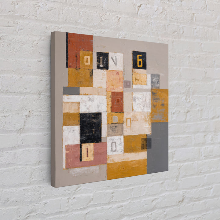 Scoreboard Numbers as Abstract Design Framed Canvas Print, Game Room Art, Unique Home Decor, Game Room Decor, Fine Art, Play, GRA-1x1-24