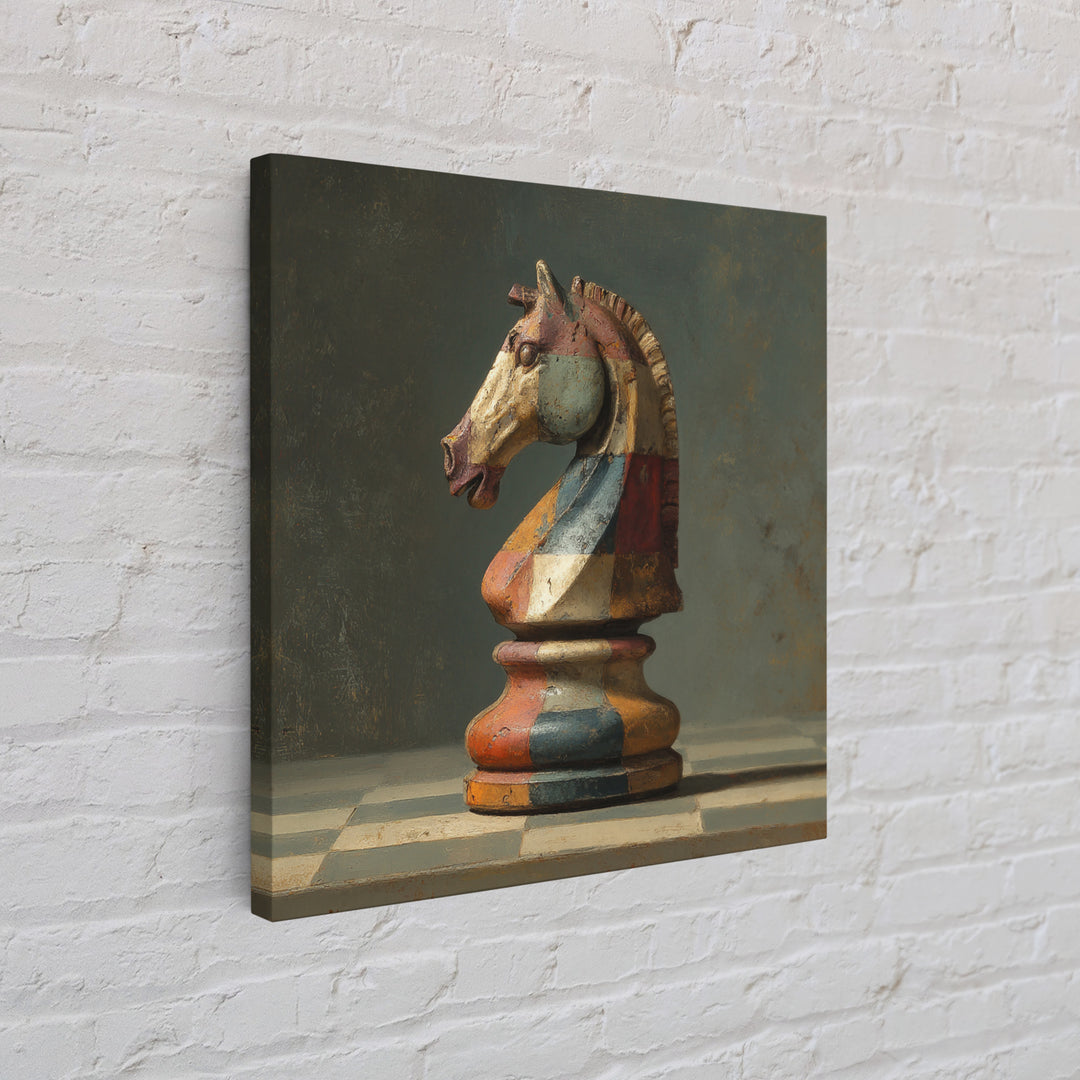 Chess Knight Piece Framed Canvas Print, Game Room Art, Fine Art Print, Game Room Decor, Fine Art, Play, Wall Decor, GRA-1x1-29