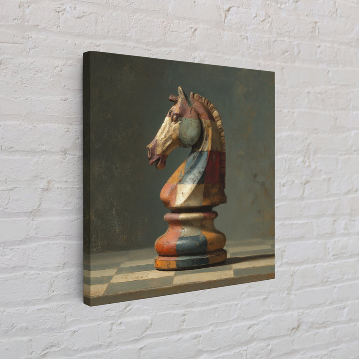 Chess Knight Piece Framed Canvas Print, Game Room Art, Fine Art Print, Game Room Decor, Fine Art, Play, Wall Decor, GRA-1x1-29