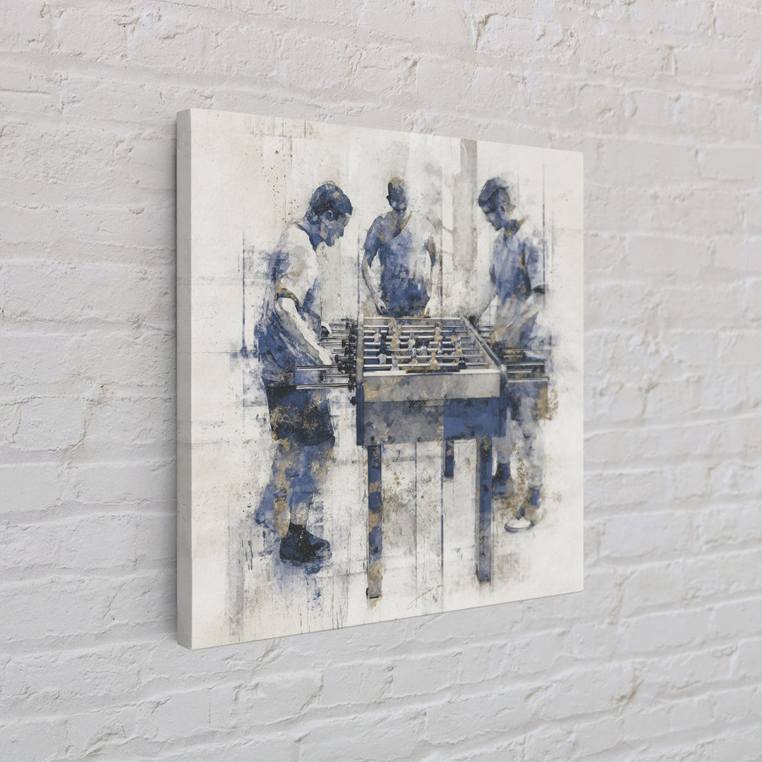 Foosball Player Figures Framed Canvas Print, Game Room Art, Statement Artwork, Game Room Decor, Fine Art, Play, GRA-1x1-33
