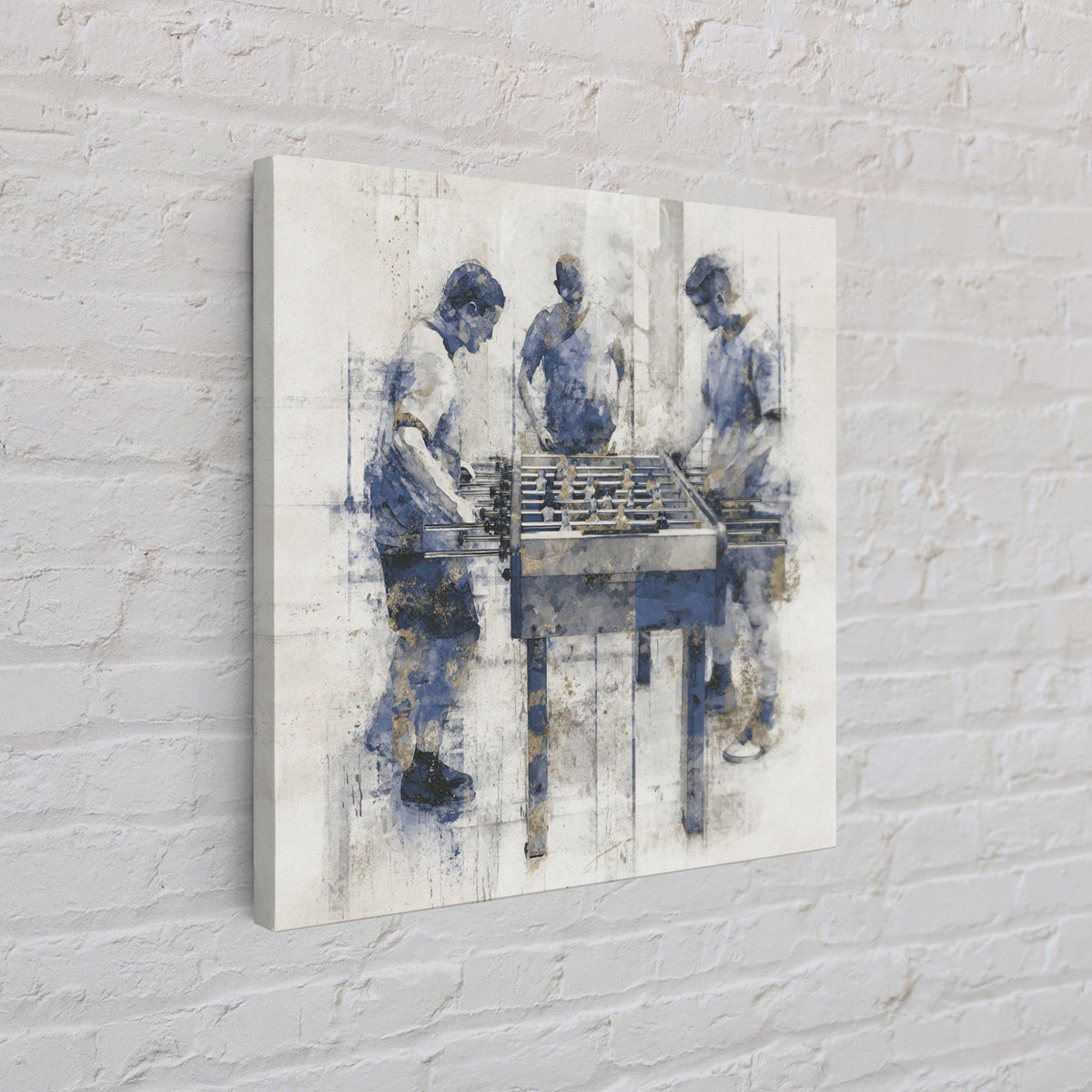 Foosball Player Figures Framed Canvas Print, Game Room Art, Statement Artwork, Game Room Decor, Fine Art, Play, GRA-1x1-33