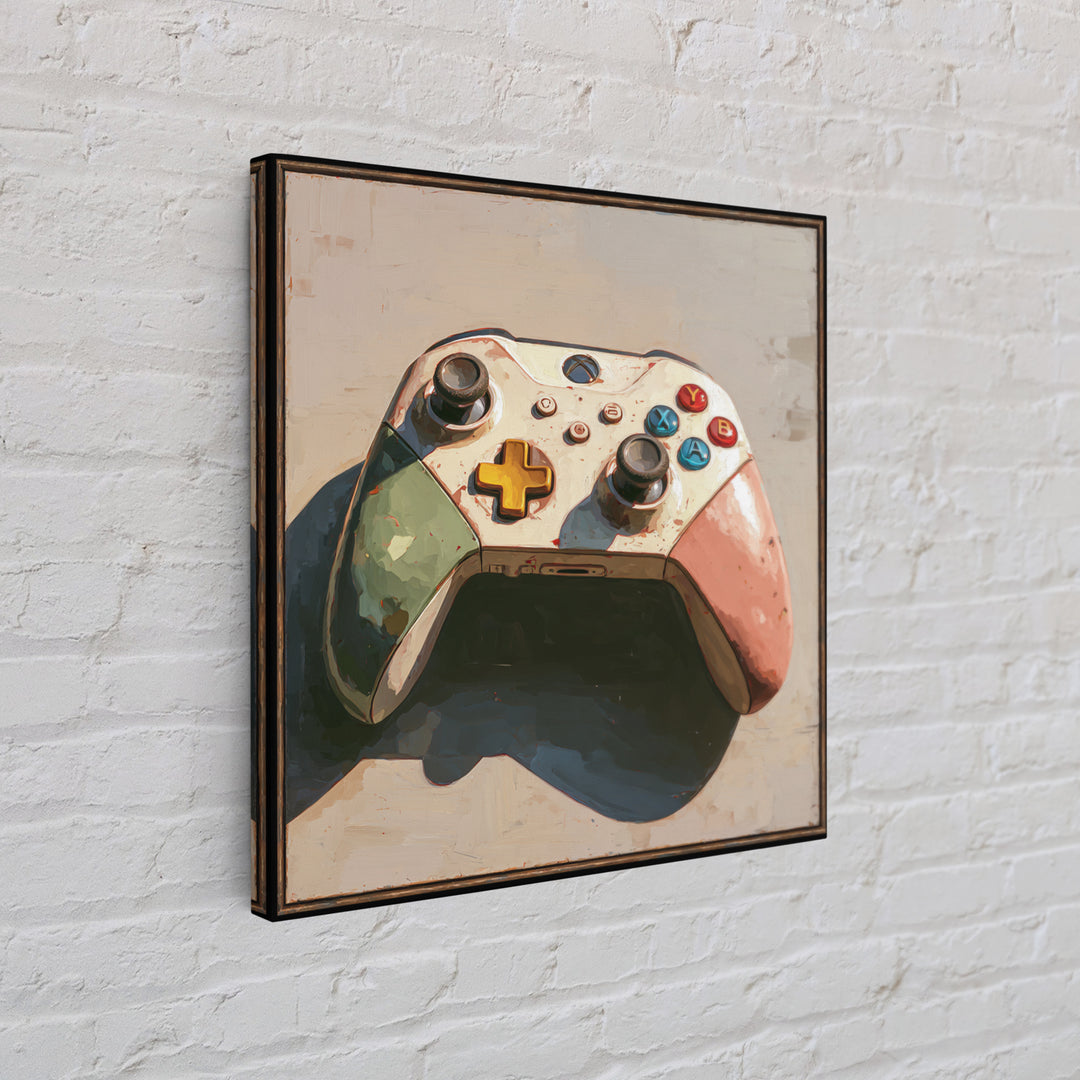 Old School Game Controller Canvas Print, Game Room Art, Girly Wall Art, Game Room Decor, Oil Painting, Play, Luxury Decor, GRA-1x1-54