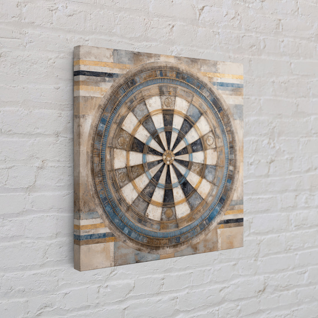 Dartboard Bullseye with Dynamic Motion Framed Canvas Print, Game Room Art, Living Room Decor, Game Room Decor, Fine Art, Play, GRA-1x1-56