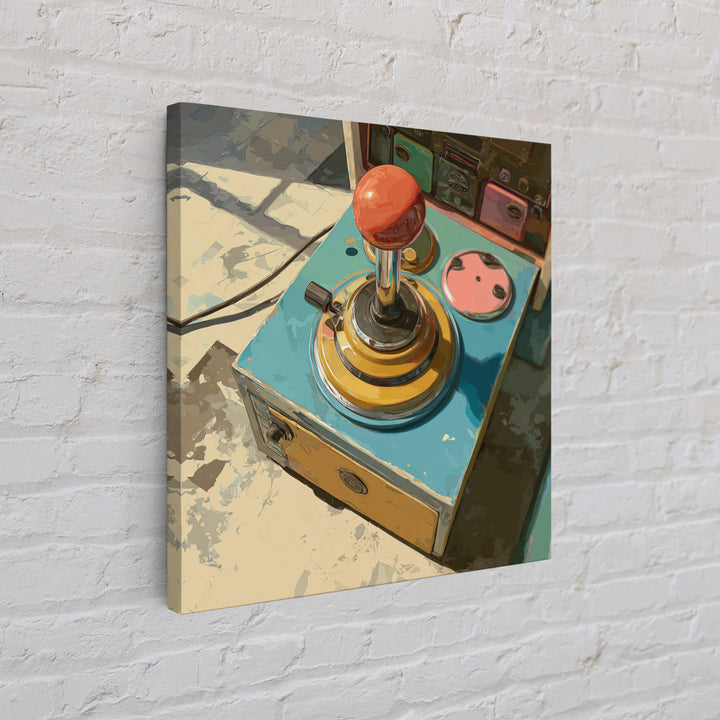 Retro Arcade Joystick Framed Canvas Print, Game Room Art, Art Print, Game Room Decor, Watercolor Art, Play, Canvas Art, GRA-1x1-73