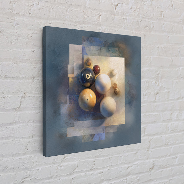 Billiards Eight Ball Framed Canvas Print, Game Room Art, Whimsical Wall Art, Game Room Decor, Fine Art, Play, Minimalist Decor, GRA-1x1-74