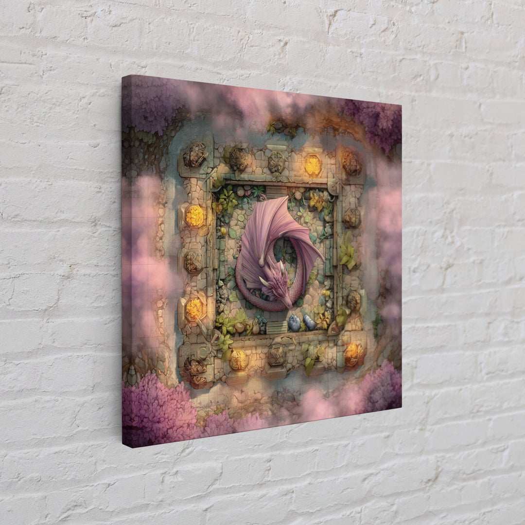 Fantasy Board Game Dragon Token Scene Framed Canvas Print, Game Room Art, Statement Artwork, Game Room Decor, Fine Art, Play, GRA-1x1-83