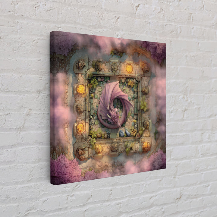 Fantasy Board Game Dragon Token Scene Framed Canvas Print, Game Room Art, Statement Artwork, Game Room Decor, Fine Art, Play, GRA-1x1-83