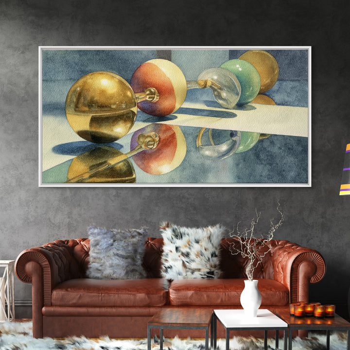 Pinball Silver Ball Canvas Print, Game Room Art, Contemporary Art, Game Room Decor, Fine Art, Play, Bedroom Wall Art, GRA-2x1-17