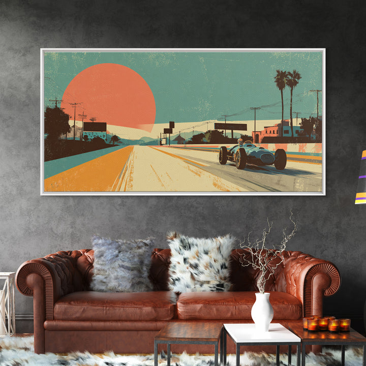 Retro Racing Car Game Poster Without Text Canvas Print, Game Room Art, Contemporary Art, Game Room Decor, Fine Art, Play, GRA-2x1-32