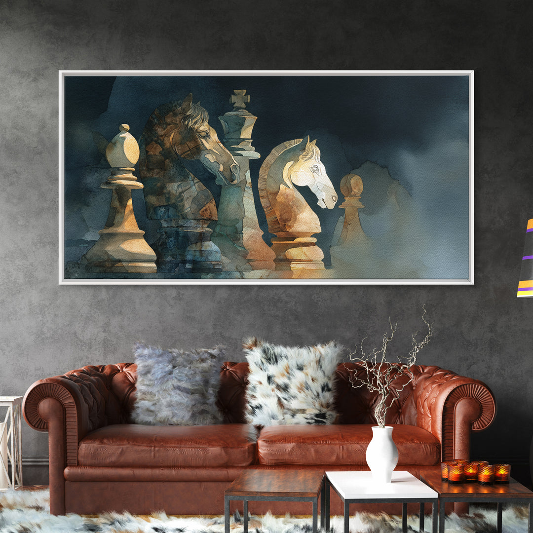 Chess Knight Piece Canvas Print, Game Room Art, Canvas Art, Game Room Decor, Fine Art, Play, Living Room Art, Playroom Art, GRA-2x1-49
