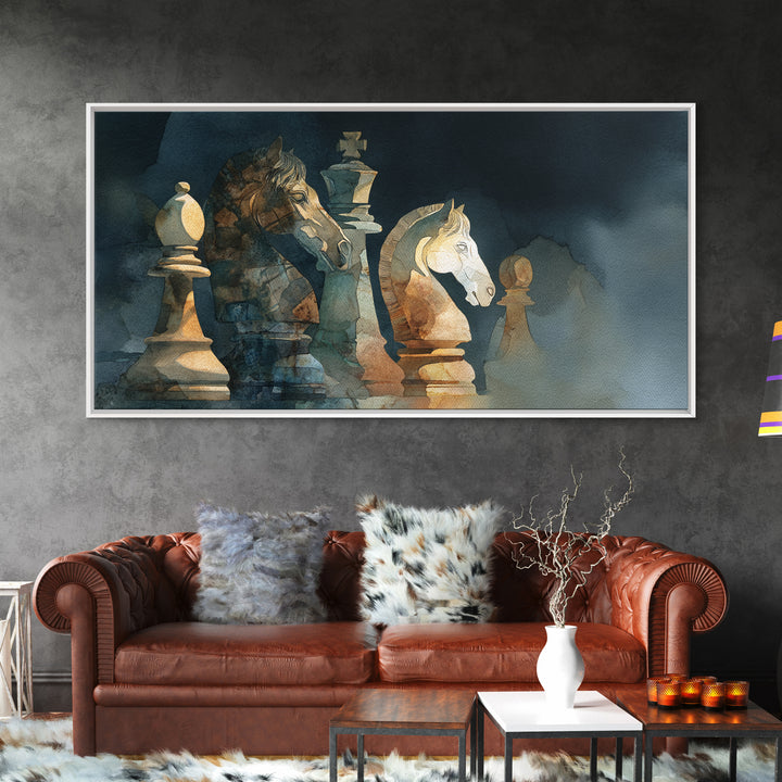 Chess Knight Piece Canvas Print, Game Room Art, Canvas Art, Game Room Decor, Fine Art, Play, Living Room Art, Playroom Art, GRA-2x1-49