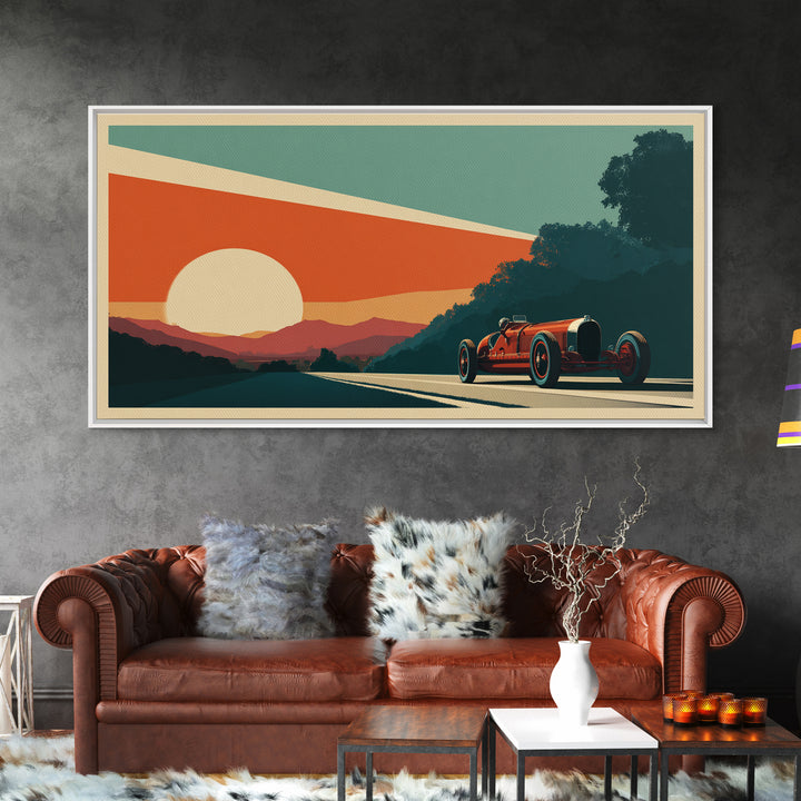 Retro Racing Car Game Poster Without Text Framed Canvas Print, Game Room Art, Original Art, Game Room Decor, Fine Art, Play, GRA-2x1-56