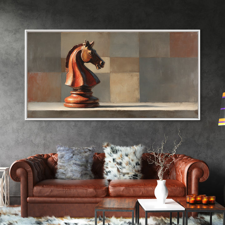 Chess Knight Piece Canvas Print, Game Room Art, Canvas Art, Game Room Decor, Fine Art, Play, Living Room Art, Playroom Art, GRA-2x1-73
