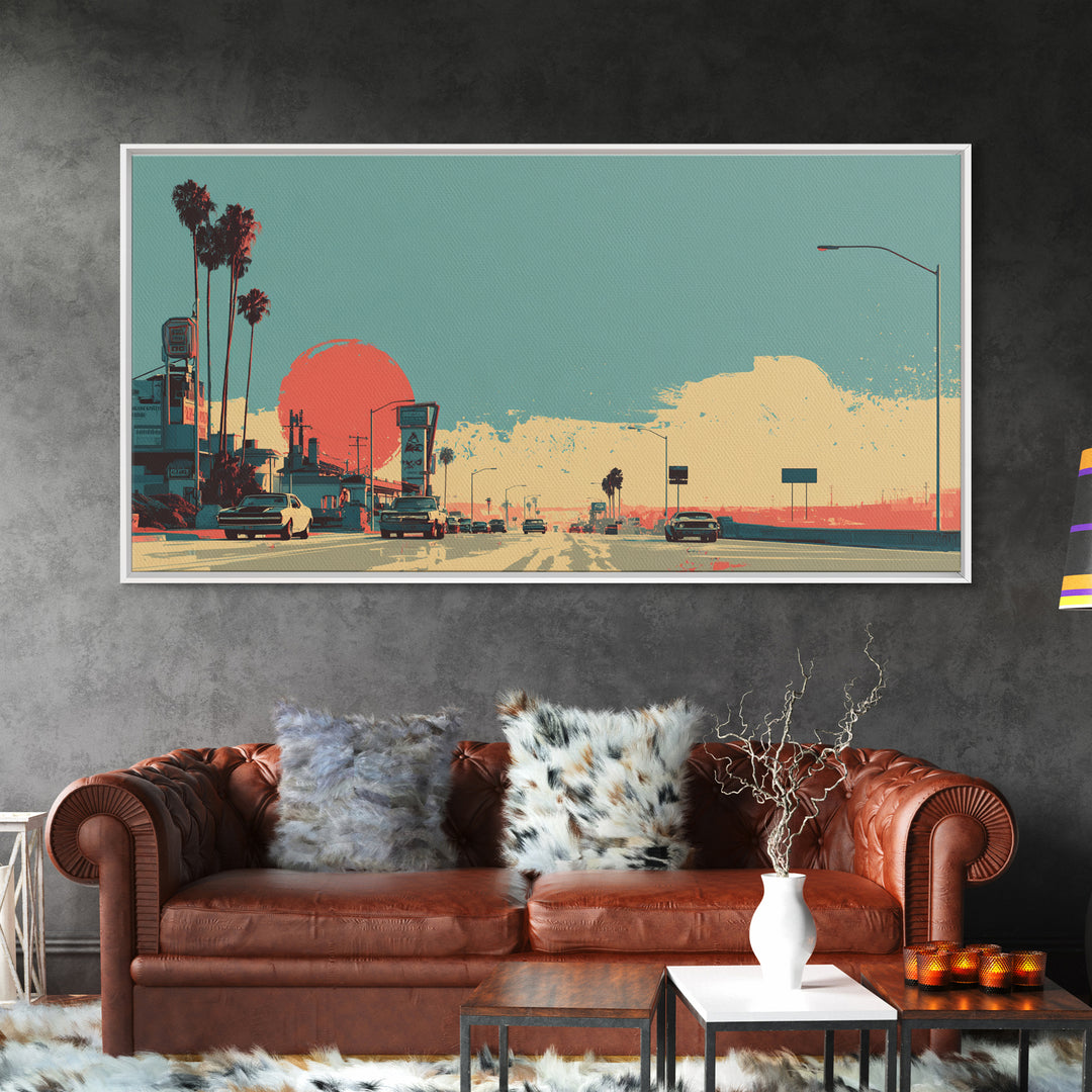 Retro Racing Car Game Poster Without Text Framed Canvas Print, Game Room Art, Black Woman Art, Game Room Decor, Fine Art, Play, GRA-2x1-80