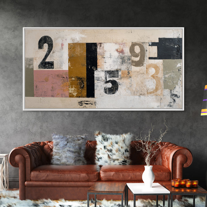 Scoreboard Numbers as Abstract Design Framed Canvas Print, Game Room Art, Wall Art Set, Game Room Decor, Fine Art, Play, GRA-2x1-92