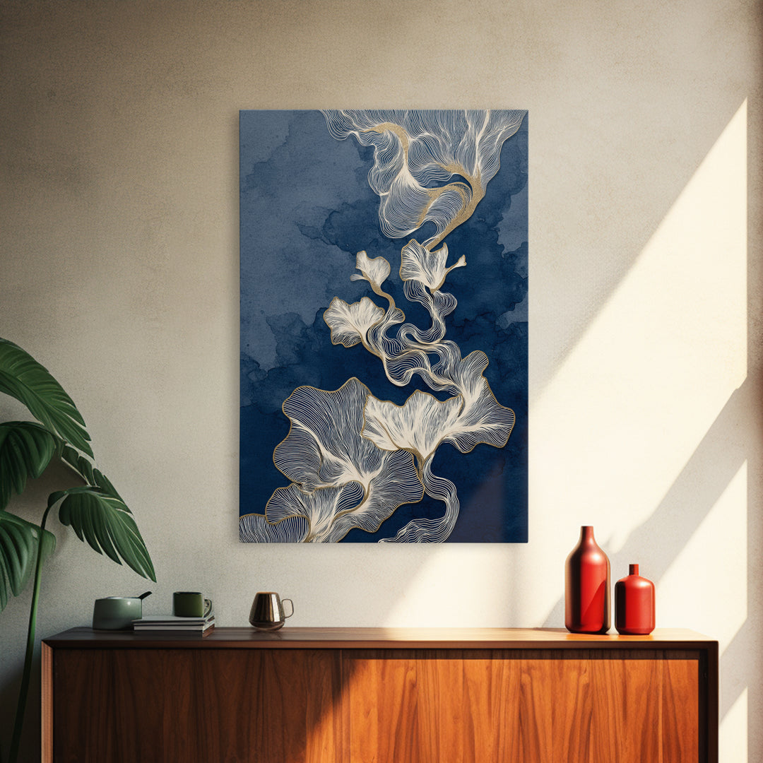 Controller Cable Forming a Playful Line Drawing Framed Canvas Print, Game Room Art, Textured Painting, Game Room Decor, Play, GRA-2x3-55