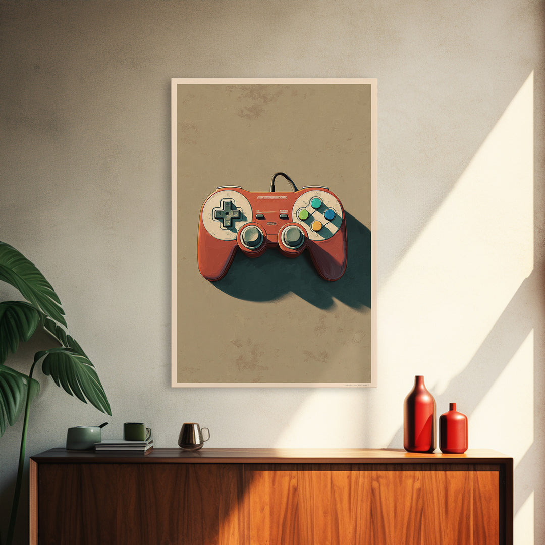 Old School Game Controller Canvas Print, Game Room Art, Canvas Wall Art, Game Room Decor, Abstract Art, Play, GRA-2x3-86