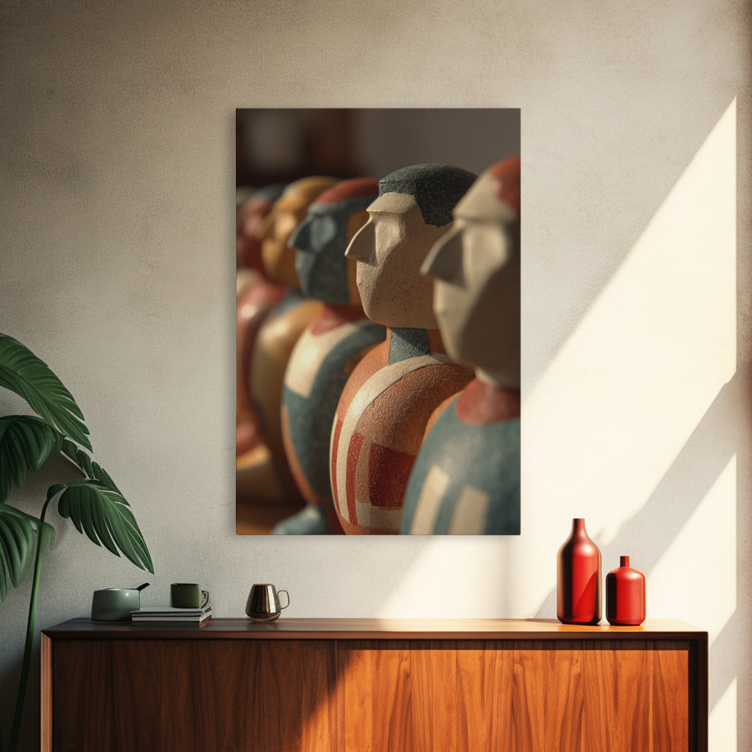 Foosball Player Figures Framed Canvas Print, Game Room Art, African American Art, Game Room Decor, Play, Kids Room Wall Art, GRA-2x3-89