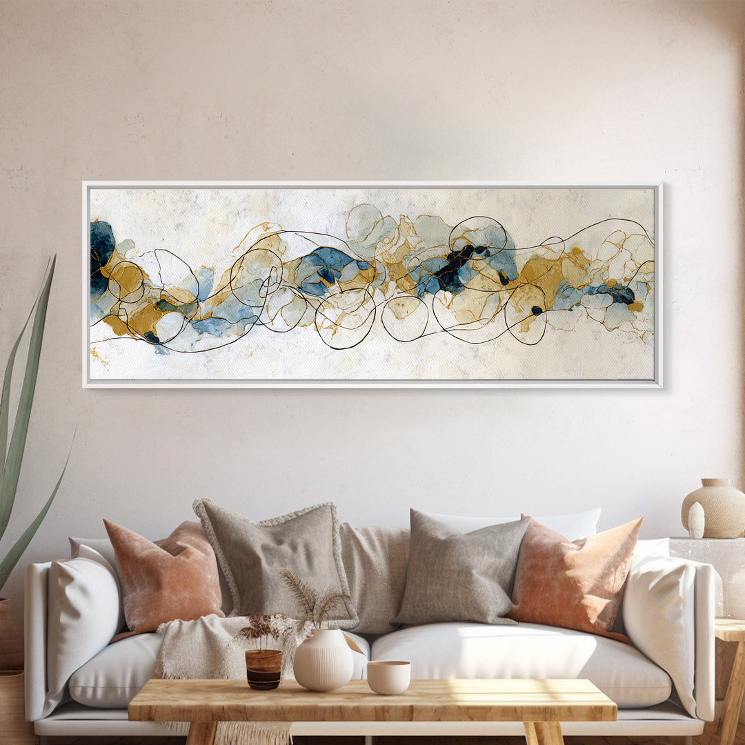 Controller Cable Forming a Playful Line Drawing Framed Canvas Print, Game Room Art, Kids Room Wall Art, Game Room Decor, Play, GRA-3x1-15