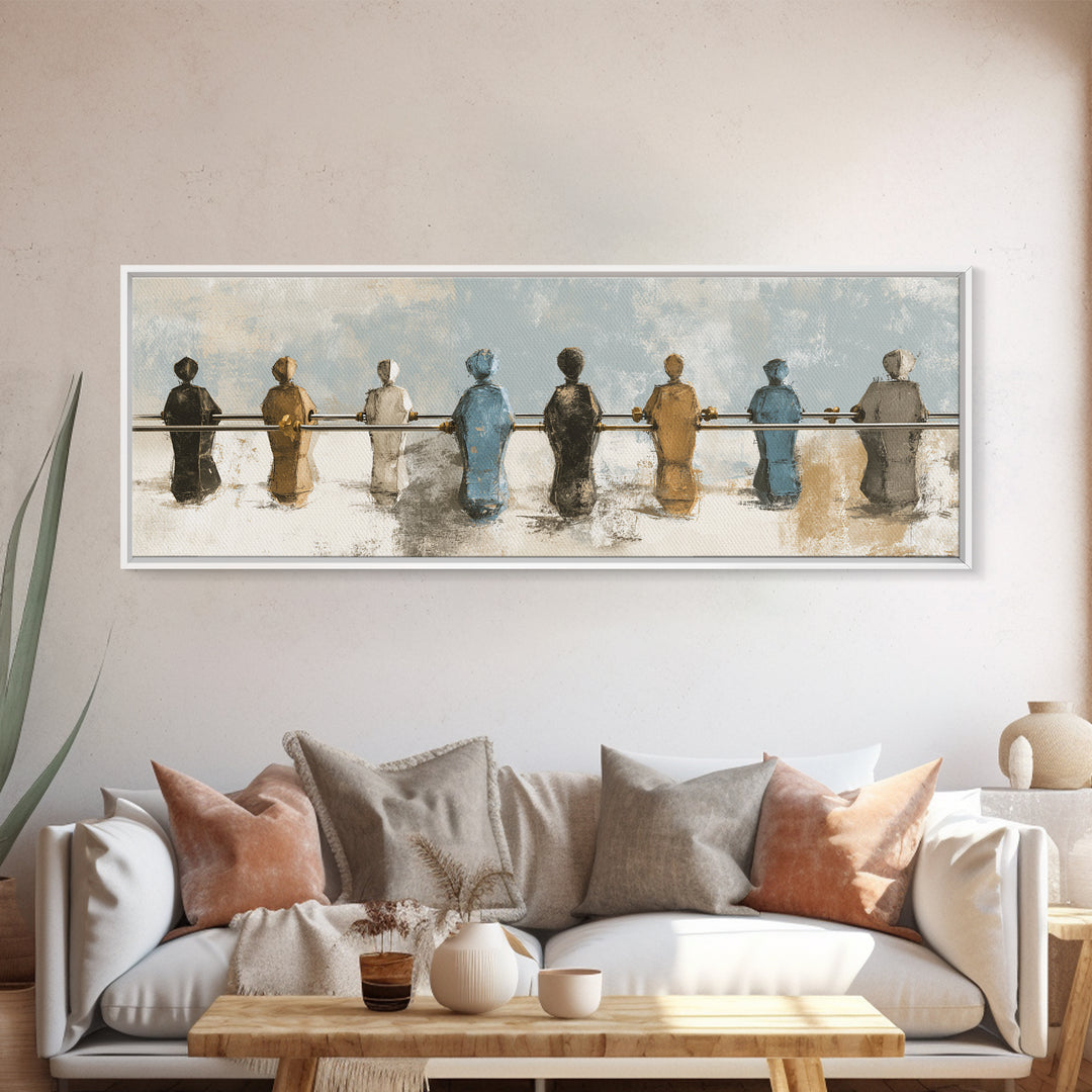 Foosball Player Figures Canvas Print, Game Room Art, Living Room Art, Game Room Decor, Fine Art, Play, Neutral Decor, GRA-3x1-25