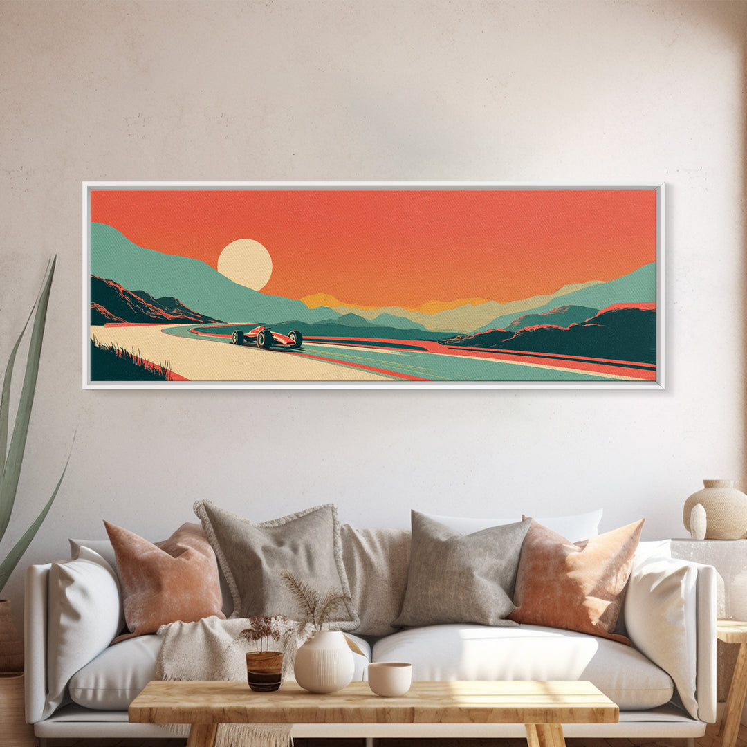 Retro Racing Car Game Poster Without Text Framed Canvas Print, Game Room Art, Kids Room Wall Art, Game Room Decor, Play, GRA-3x1-28