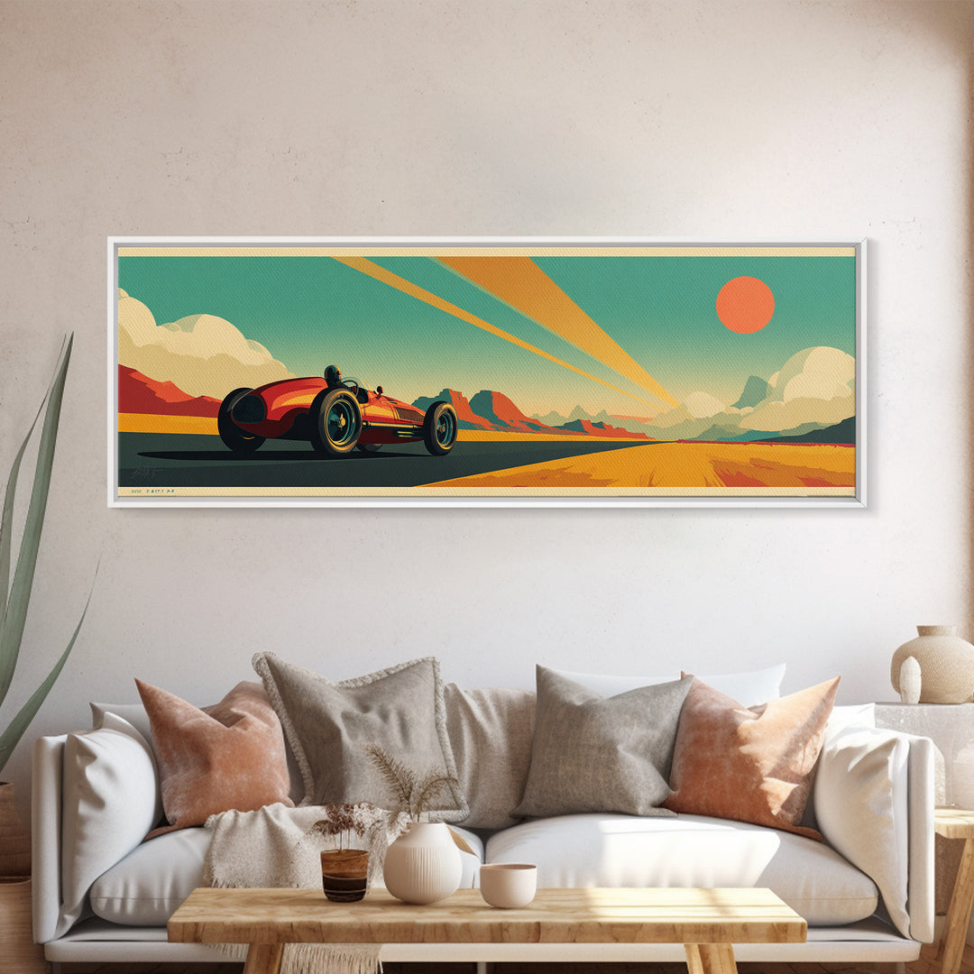 Retro Racing Car Game Poster Without Text Canvas Print, Game Room Art, Playroom Wall Decor, Game Room Decor, Fine Art, Play, GRA-3x1-4