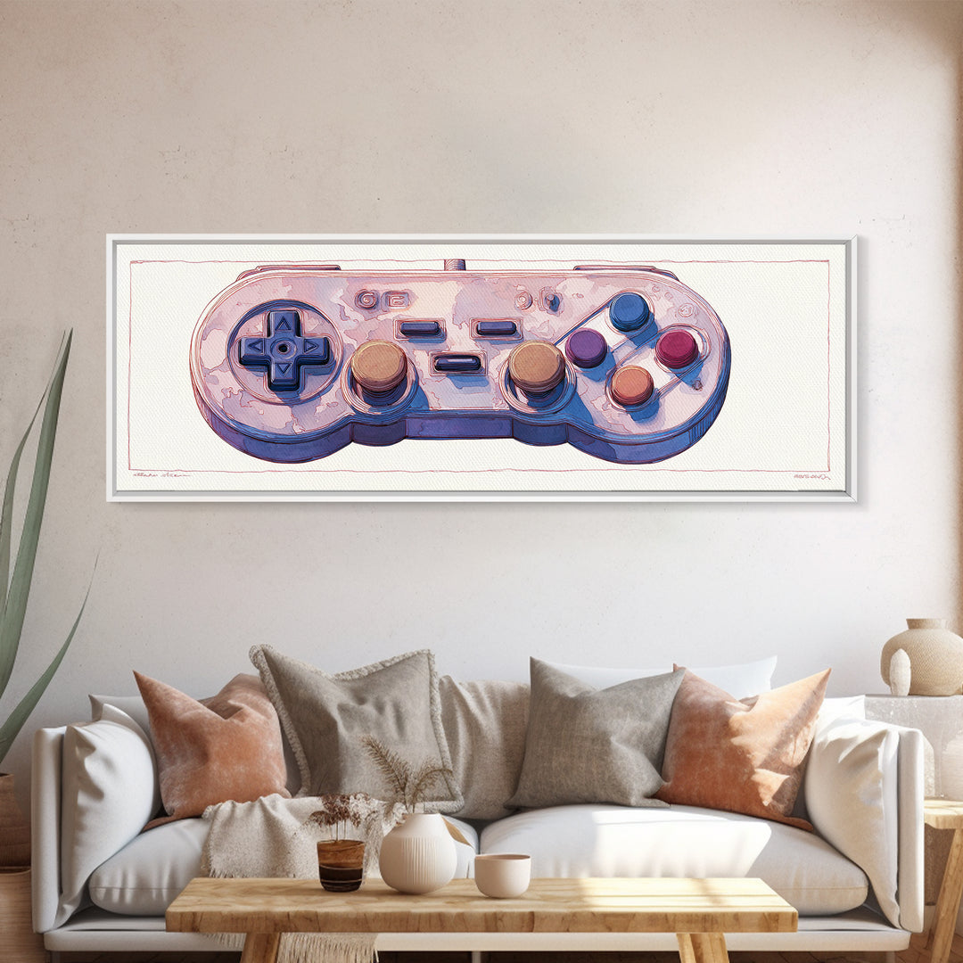 Old School Game Controller Canvas Print, Game Room Art, African American Art, Game Room Decor, Play, Kids Room Wall Art, GRA-3x1-46
