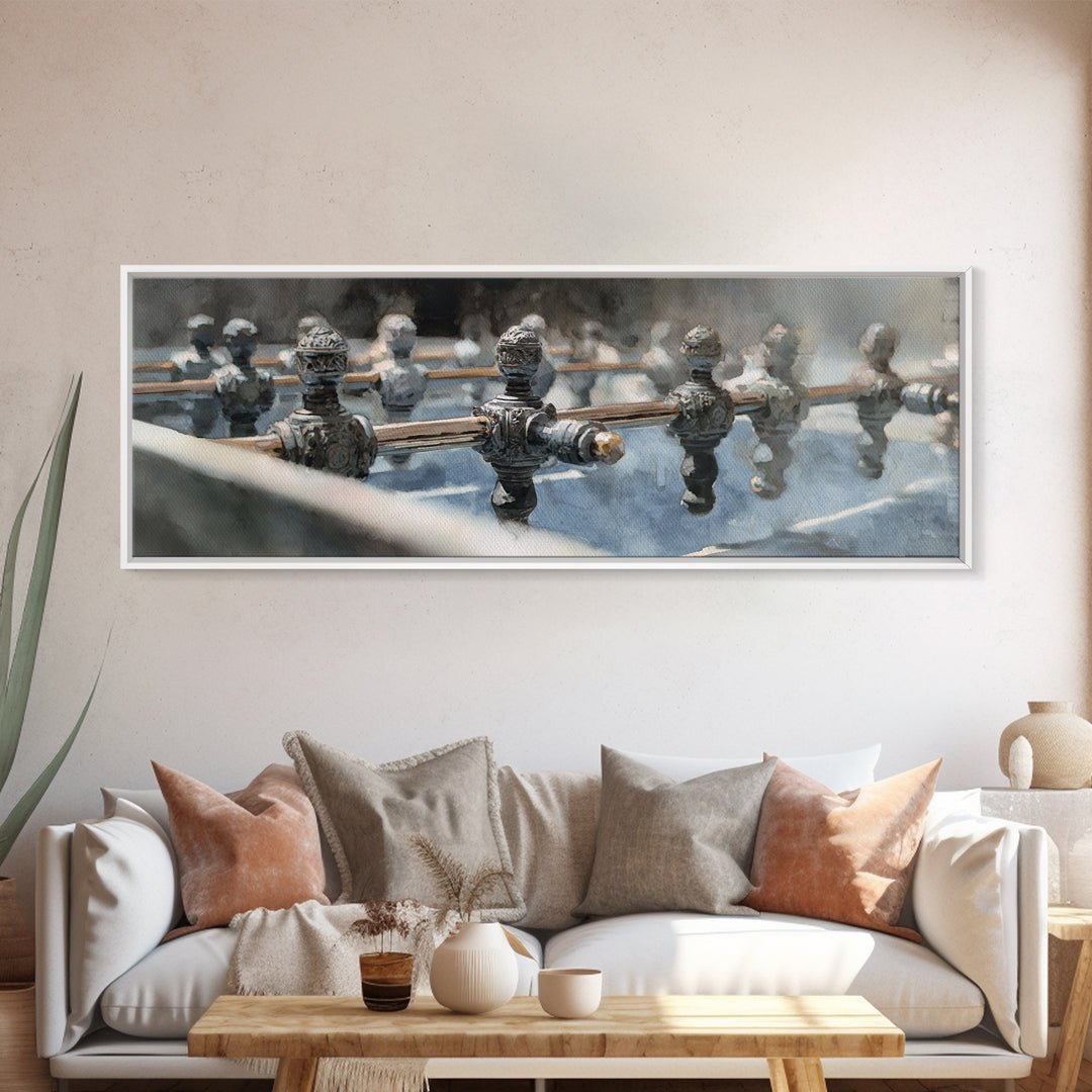 Foosball Player Figures Canvas Print, Game Room Art, Living Room Art, Game Room Decor, Fine Art, Play, Neutral Decor, GRA-3x1-49