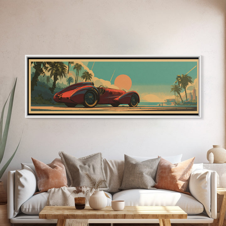 Retro Racing Car Game Poster Without Text Framed Canvas Print, Game Room Art, Room Decor, Game Room Decor, Fine Art, Play, GRA-3x1-52