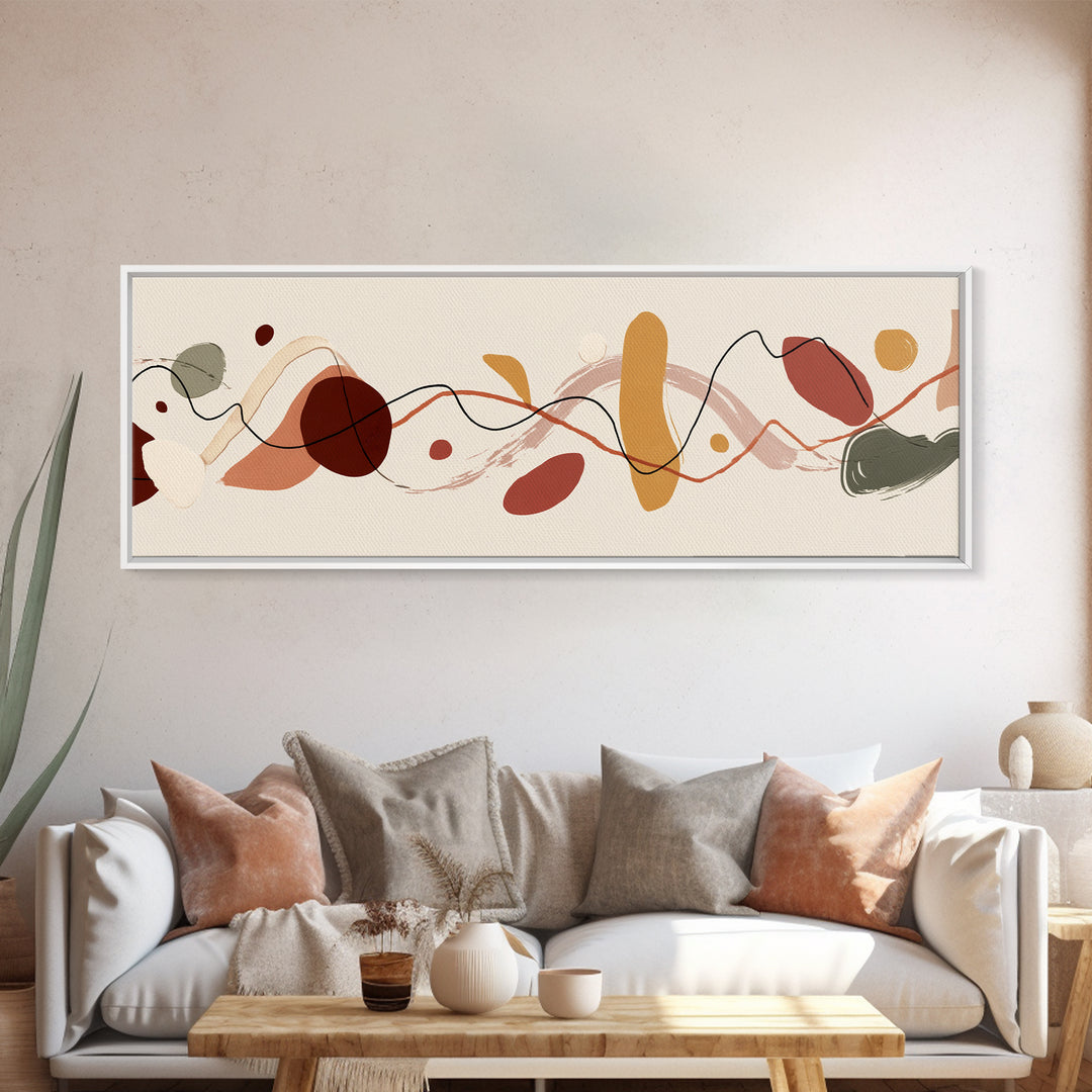 Controller Cable Forming a Playful Line Drawing Framed Canvas Print, Game Room Art, Room Decor, Game Room Decor, Abstract Art, GRA-3x1-63