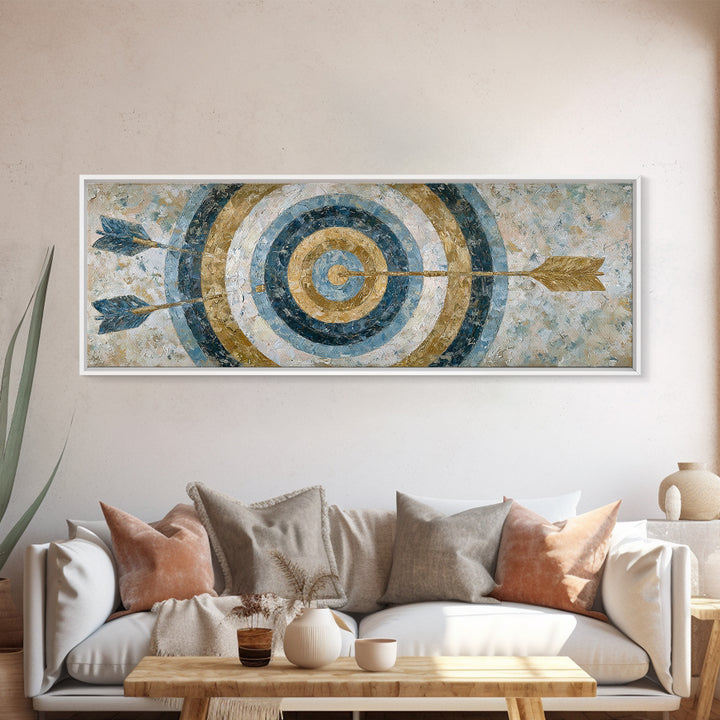Dartboard Bullseye with Dynamic Motion Framed Canvas Print, Game Room Art, Wall Art, Game Room Decor, Fine Art, Play, GRA-3x1-72