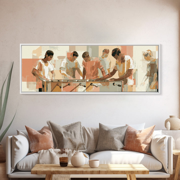 Foosball Player Figures Framed Canvas Print, Game Room Art, Girly Wall Art, Game Room Decor, Fine Art, Play, Luxury Decor, GRA-3x1-73