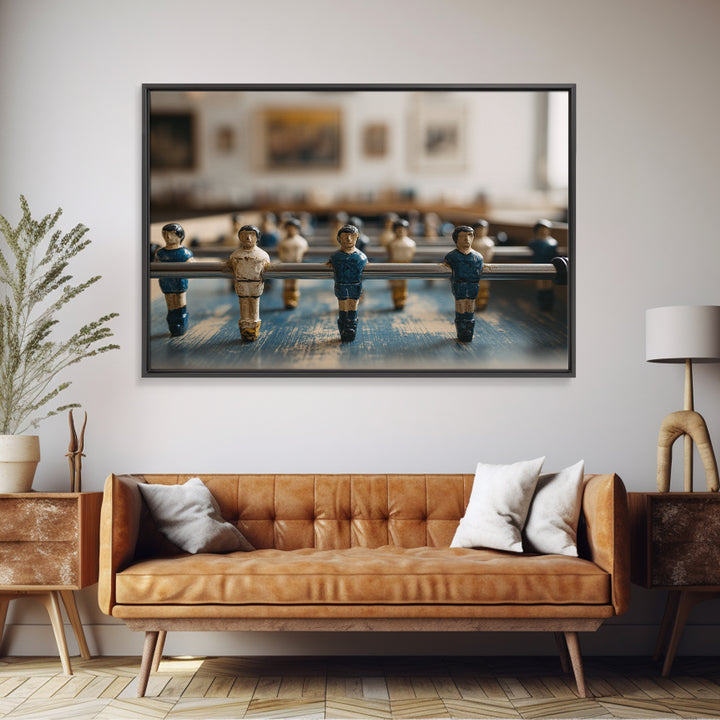 Foosball Player Figures Framed Canvas Print, Game Room Art, African American Art, Game Room Decor, Play, Kids Room Wall Art, GRA-3x2-13