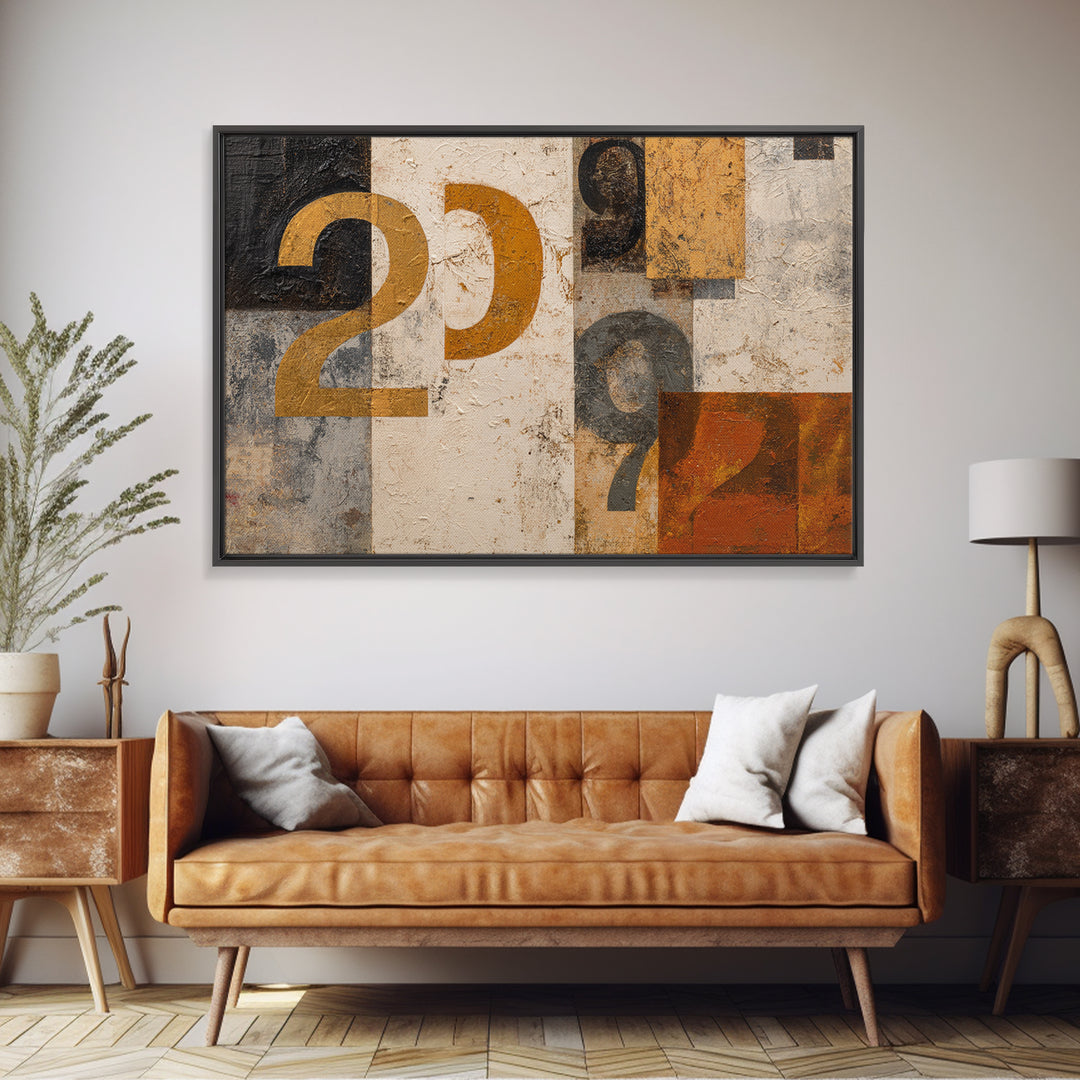 Scoreboard Numbers as Abstract Design Framed Canvas Print, Game Room Art, Modern Wall Art, Game Room Decor, Fine Art, Play, GRA-3x2-28