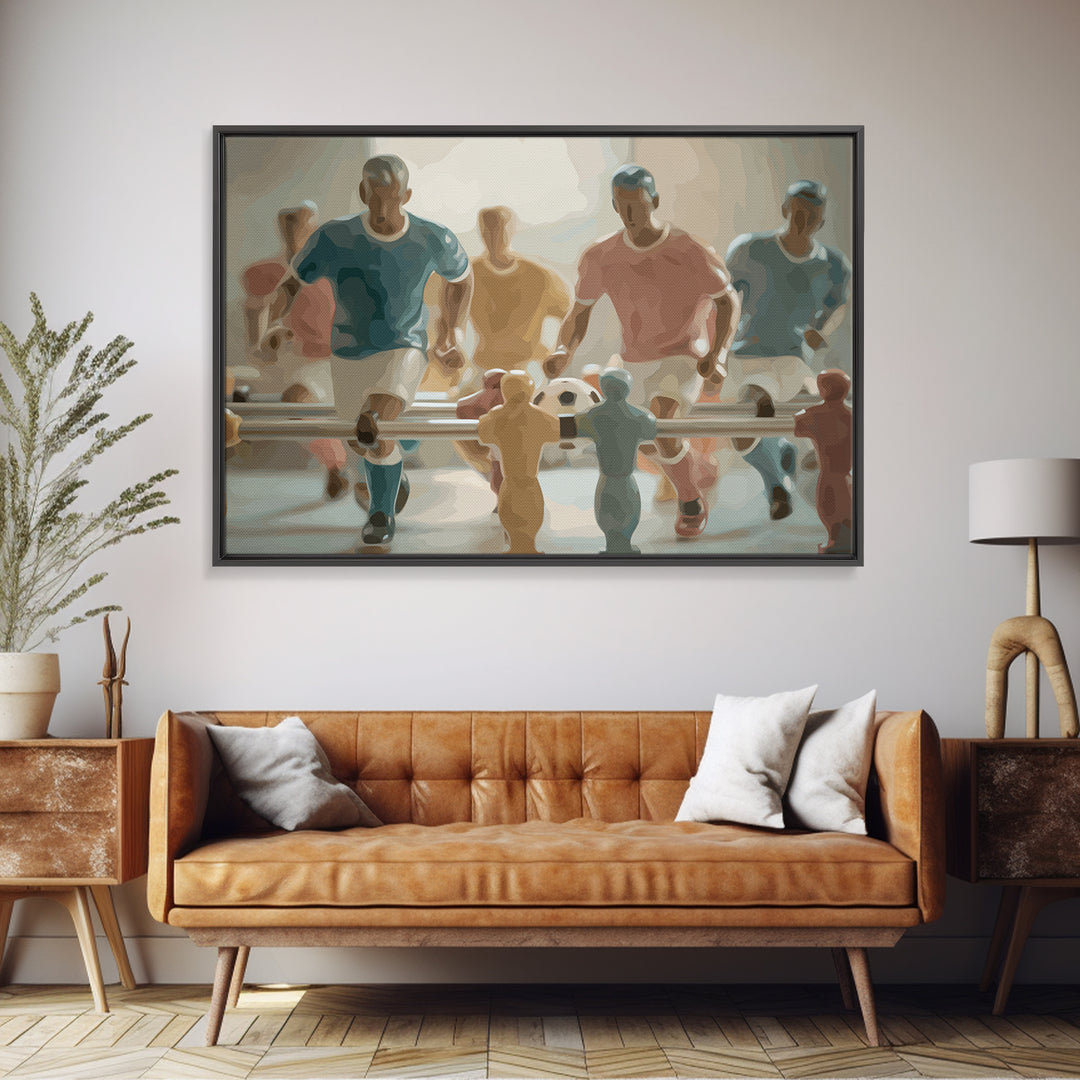 Foosball Player Figures Canvas Print, Game Room Art, Pop Art, Game Room Decor, Oil Painting, Play, Fine Art Print, GRA-3x2-61