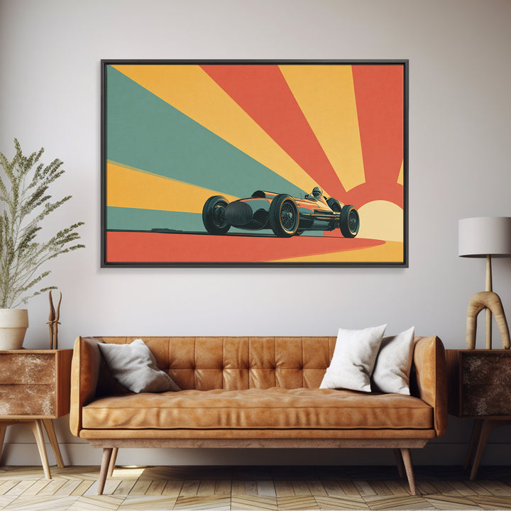Retro Racing Car Game Poster Without Text Framed Canvas Print, Game Room Art, Gallery Decor, Game Room Decor, Fine Art, Play, GRA-3x2-64
