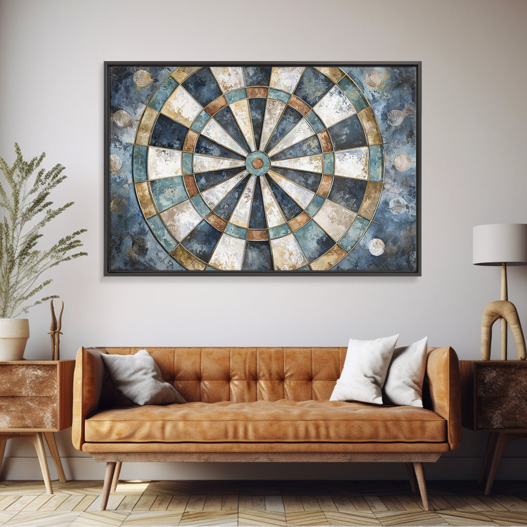 Dartboard Bullseye with Dynamic Motion Canvas Print, Game Room Art, Boho Decor, Game Room Decor, Play, Classroom Decor, GRA-3x2-84