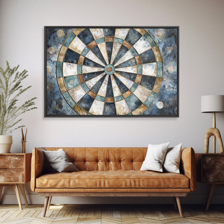 Dartboard Bullseye with Dynamic Motion Canvas Print, Game Room Art, Boho Decor, Game Room Decor, Play, Classroom Decor, GRA-3x2-84