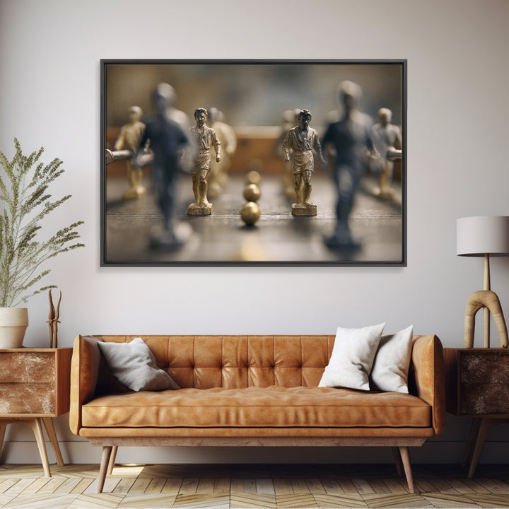 Foosball Player Figures Framed Canvas Print, Game Room Art, Original Artwork, Game Room Decor, Fine Art, Play, GRA-3x2-85