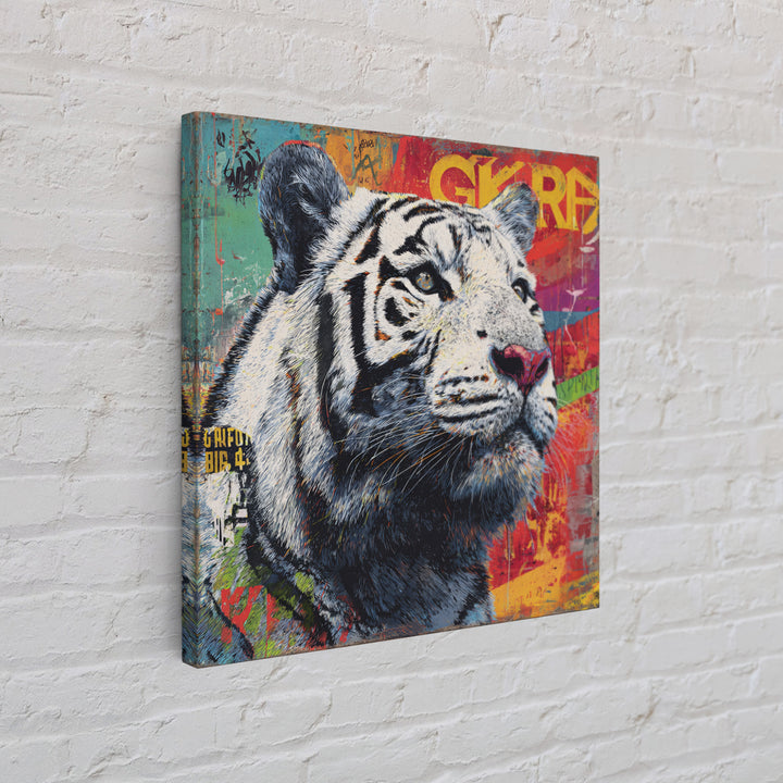 Urban Tiger Portrait Framed Canvas Print, Graffiti Art, Canvas Art, Living Room Decor, Fine Art, Street, Above Bed Decor, GRF-1x1-27