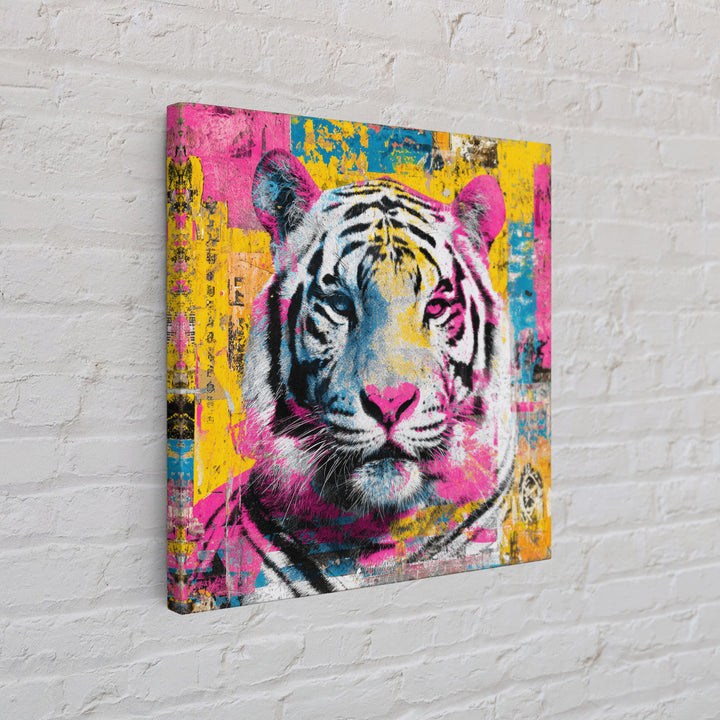 Urban Tiger Portrait Canvas Print, Graffiti Art, Statement Artwork, Living Room Decor, Fine Art, Street, Wall Decor, Painting, GRF-1x1-75
