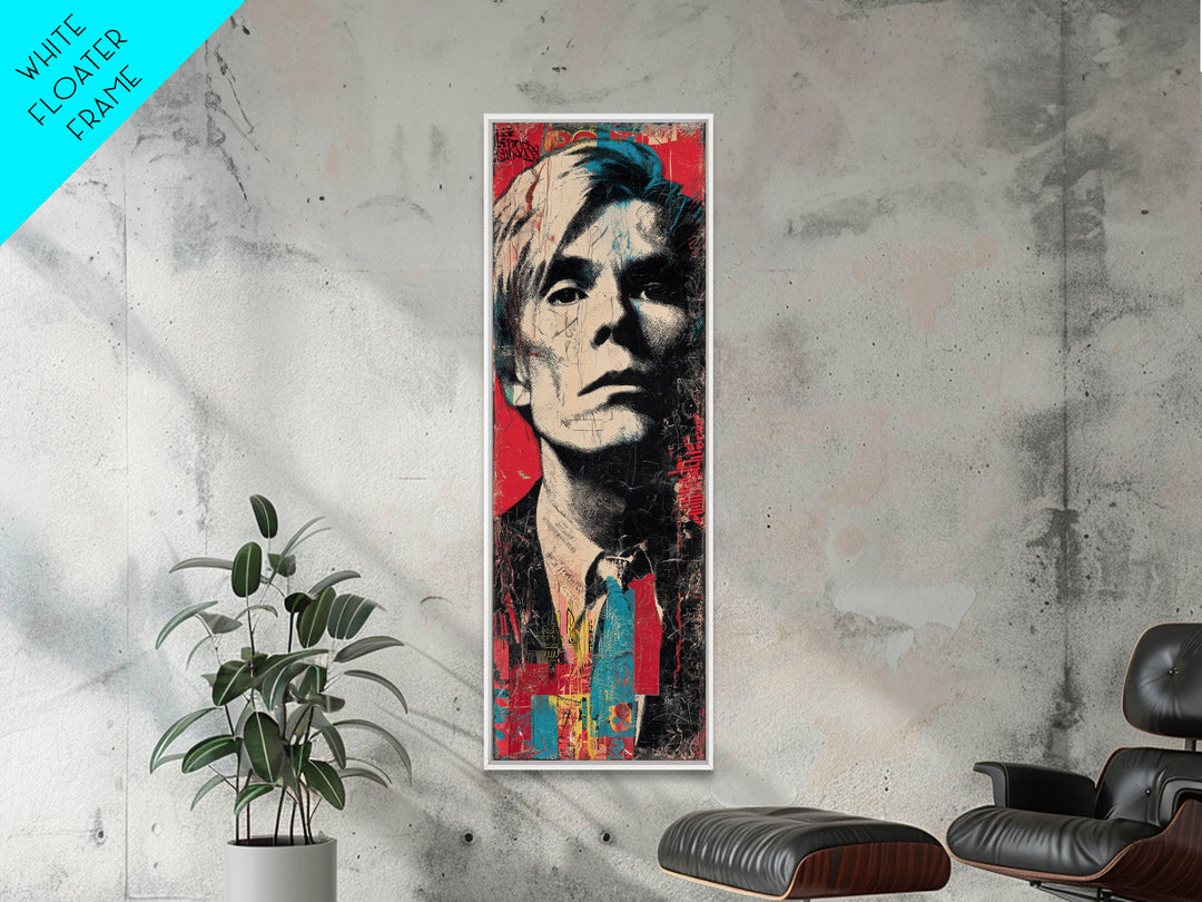 Stencil Portrait with Red and Black Contrast Framed Canvas Print, Graffiti Art, Art, Living Room Decor, Fine Art, Street, GRF-1x3-24