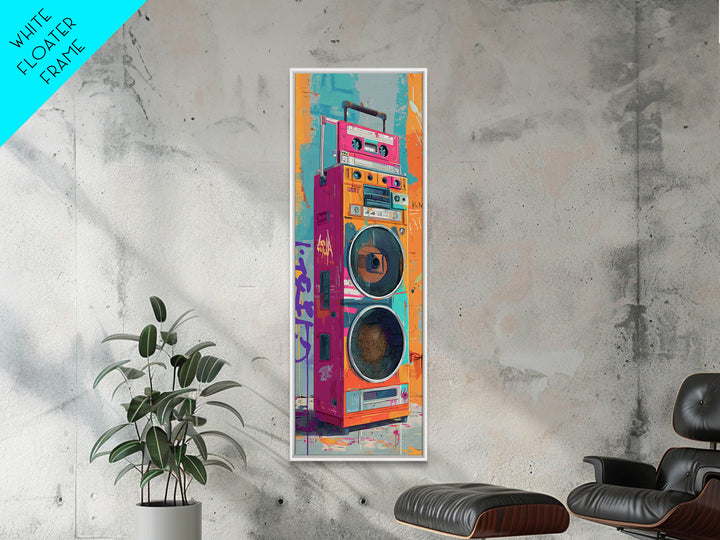 Boombox and Cassette Tape Canvas Print, Graffiti Art, Textured Painting, Living Room Decor, Fine Art, Street, Outdoor Decor, GRF-1x3-98