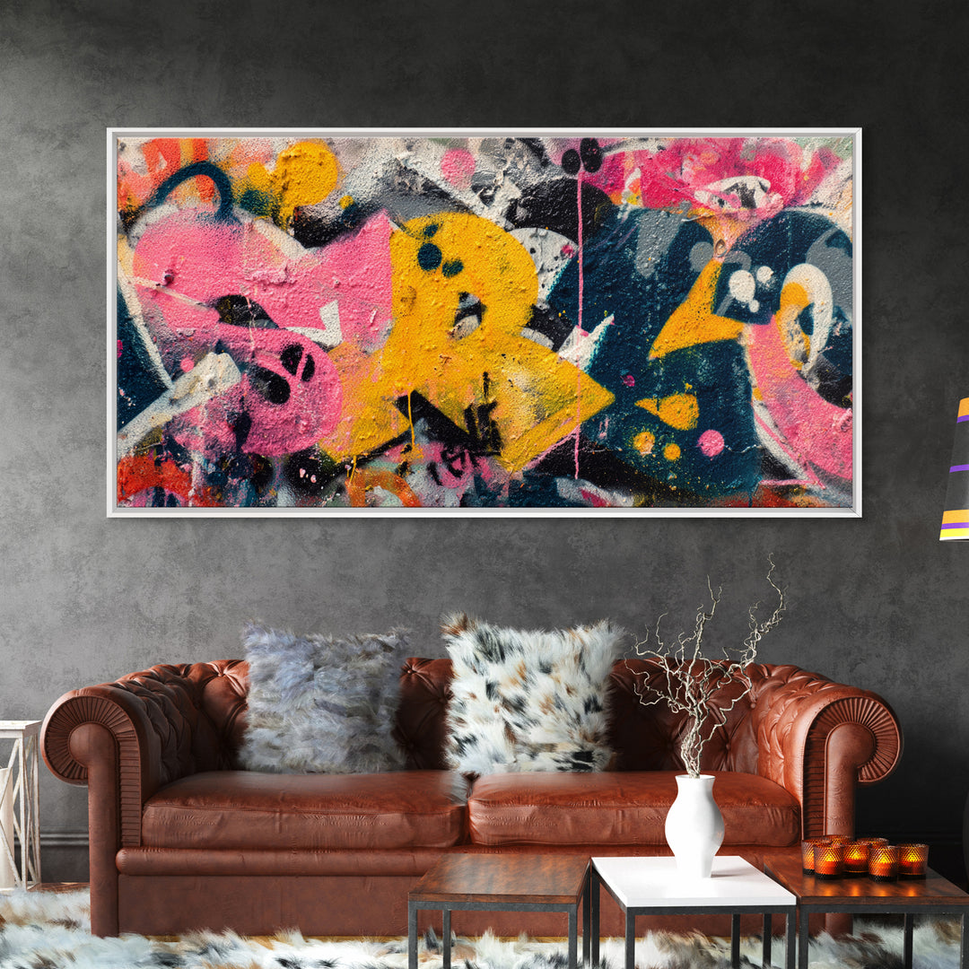 Graffiti Lettering Forms Without Readable Words Canvas Print, Graffiti Art, Original Art, Living Room Decor, Fine Art, Street, GRF-2x1-53