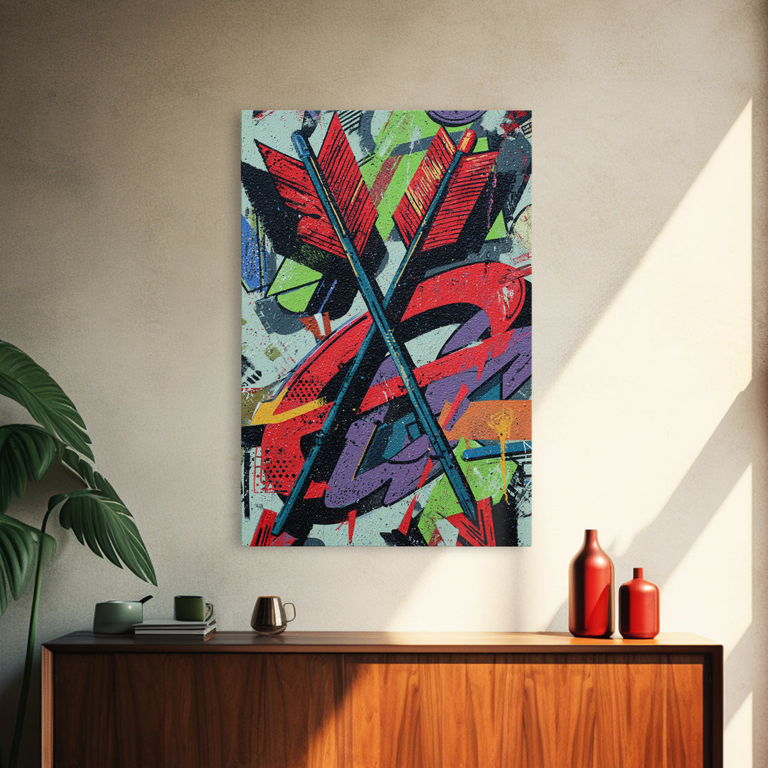 Wildstyle Arrows and Loops as Abstraction Canvas Print, Graffiti Art, Canvas Art, Living Room Decor, Fine Art, Street, GRF-2x3-71