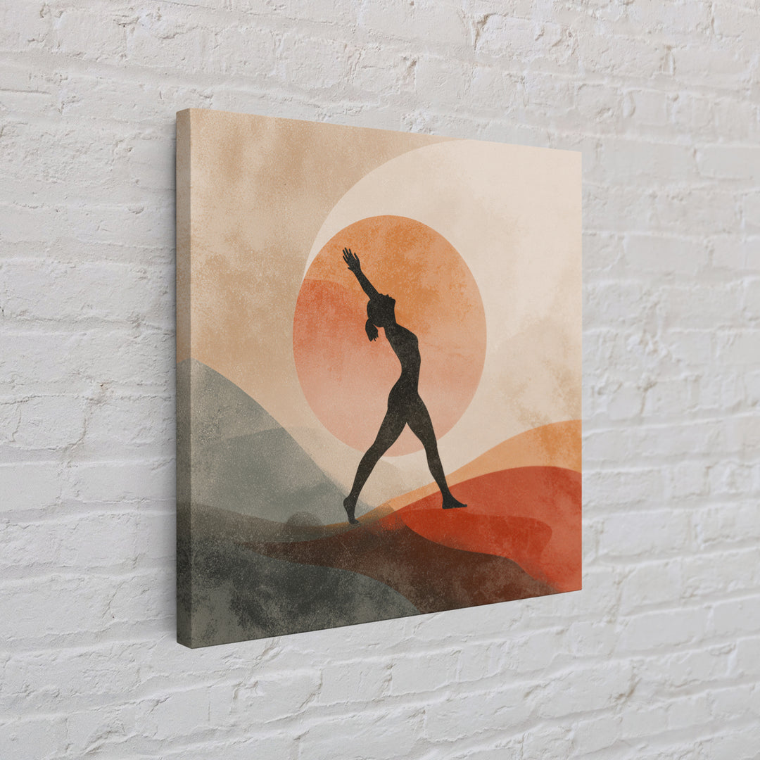 Fitness Woman Stretching Canvas Print, Gym Art, Luxury Decor, Gym Decor, Strength, Living Room Decor, Abstract Wall Art, GYM-1x1-69
